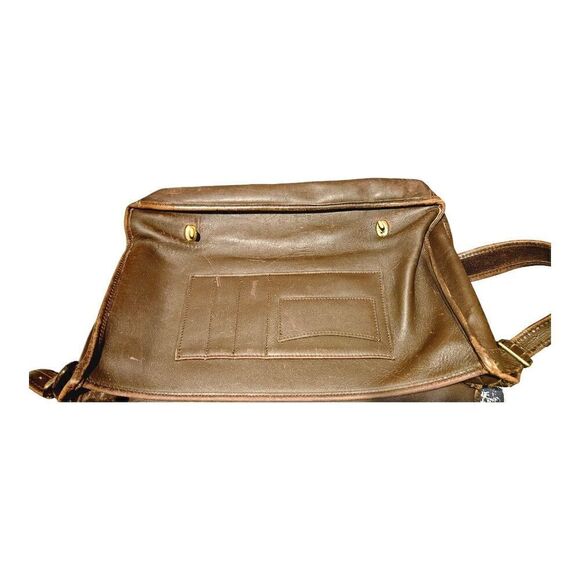Coach Unisex Brown Leather Adjustable Shoulder Strap Flap Closure Messenger Bag - Picture 7 of 14
